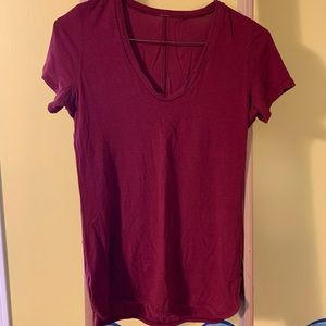 Dark red lulu t-shirt